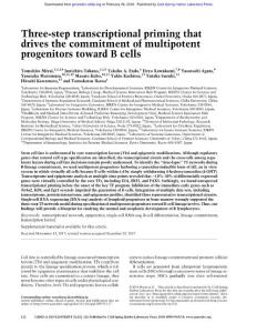 Genes Dev.-2018-Miyai-112-26-Three-step transcriptional priming that drives the commitment of multipotent progenitors toward B cells