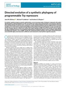 nchembio.2018-Directed evolution of a synthetic phylogeny of programmable Trp repressors