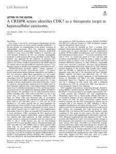 cr2018-A CRISPR screen identifies CDK7 as a therapeutic target in hepatocellular carcinoma