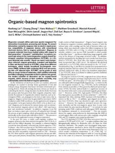 nmat.2018-Organic-based magnon spintronics