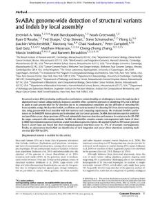 Genome Res.-2018-Wala-SvABA genome-wide detection of structural variants and indels by local assembly