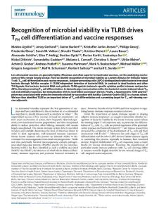 ni.2018-Recognition of microbial viability via TLR8 drives TFH cell differentiation and vaccine responses