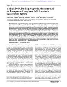 Genome Res.-2018-Casey-Intrinsic DNA binding properties demonstrated for lineage-specifying basic helix-loop-helix transcription factors