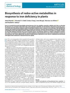 nchembio.2018-Biosynthesis of redox-active metabolites in response to iron deficiency in plants