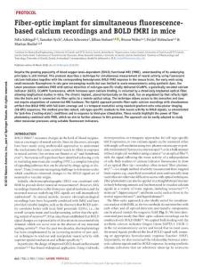 nprot.2018.003-Fiber-optic implant for simultaneous fluorescence-based calcium recordings and BOLD fMRI in mice