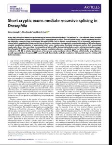 nsmb.2018-Short cryptic exons mediate recursive splicing in Drosophila