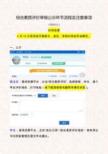 综合素质评价审核公示环节流程及注意事项