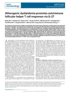 ni.2018-Atherogenic dyslipidemia promotes autoimmune follicular helper T cell responses via IL-27