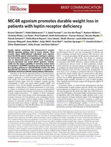 nm.2018-MC4R agonism promotes durable weight loss in patients with leptin receptor deficiency