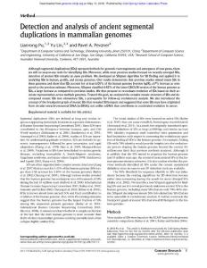 Genome Res.-2018-Pu-Detection and analysis of ancient segmental duplications in mammalian genomes