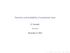 The geometry and probability of exponential sums