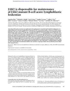 Genes Dev.-2018-Kim-849-64-JAK2 is dispensable for maintenance of JAK2 mutant B-cell acute lymphoblastic leukemias