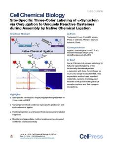 Site-Specific-Three-Color-Labeling-of---Synuclein-via-Conjuga_2018_Cell-Chem