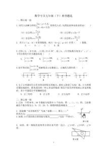 【精品】2010－2011学年度第二学期七年级数学期末总复习典题选(学生用）