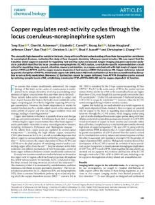 nchembio.2018-Copper regulates rest-activity cycles through the locus coeruleus-norepinephrine system