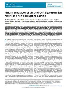 nchembio.2018-Natural separation of the acyl-CoA ligase reaction results in a non-adenylating enzyme