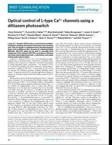 nchembio.2018-Optical control of L-type Ca2+ channels using a diltiazem photoswitch