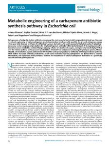 nchembio.2018-Metabolic engineering of a carbapenem antibiotic synthesis pathway in Escherichia coli