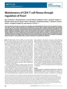 ni.2018-Maintenance of CD4 T cell fitness through regulation of Foxo1
