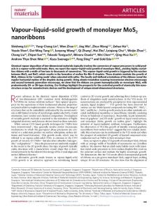nmat.2018-Vapour–liquid–solid growth of monolayer MoS2 nanoribbons
