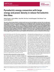 nmat.2018-Pyroelectric energy conversion with large energy and power density in relaxor ferroelectric thin films