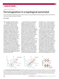 nmat.2018-Ferromagnetism in a topological semimetal