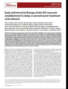 nm.2018-Early antiretroviral therapy limits SIV reservoir establishment to delay or prevent post-treatment viral rebound