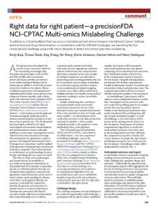 nm.2018-Right data for right patient—a precisionFDA NCI–CPTAC Multi-omics Mislabeling Challenge