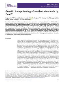 nprot.2018-Genetic lineage tracing of resident stem cells by DeaLT