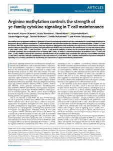 ni.2018-Arginine methylation controls the strength of γc-family cytokine signaling in T cell maintenance