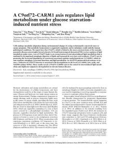 Genes Dev.-2018-Liu-A C9orf72–CARM1 axis regulates lipid metabolism under glucose starvation- induced nutrient stress