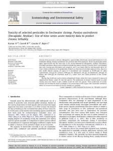 Toxicity of selected pesticides to freshwater shrimp, Paratya australiensis (Decapoda_ Atyidae)_ Use of time series acute toxicity data to predict chronic lethality