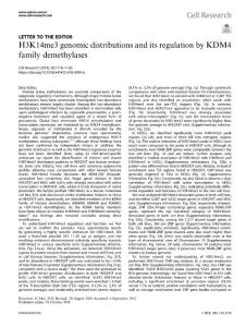 cr.2018-H3K14me3 genomic distributions and its regulation by KDM4 family demethylases