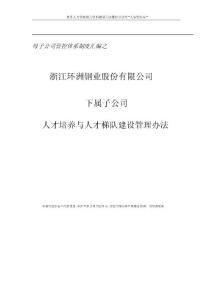 人资规划专题-15、环洲钢业子公司人才培养与人才梯队建设管理办法.docx