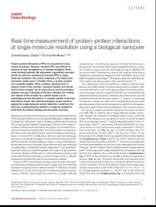 nbt.4316-Real-time measurement of protein–protein interactions at single-molecule resolution using a biological nanopore