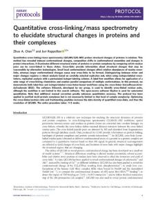 nprot.2018-Quantitative cross-linking-mass spectrometry to elucidate structural changes in proteins and their complexes