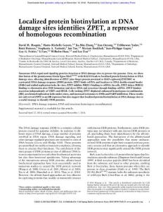 Genes Dev.-2018-Moquin-Localized protein biotinylation at DNA damage sites identifies ZPET, a repressor of homologous recombination