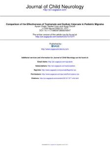 Comparison of the Effectiveness of Topiramate and Sodium Valproate in Pediatric Migraine