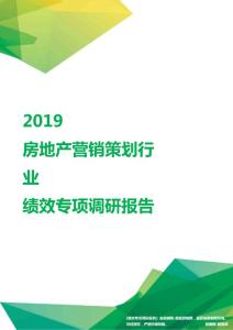 2019房地产营销策划行业绩效专项调研报告.pdf