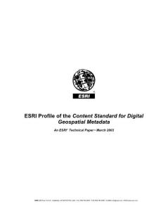 ESRI Profile of the Content Standard for Digital Geospatial Metadata