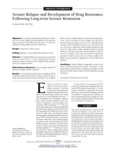 Seizure Relapse and Development of Drug Resistance Following Long-term Seizure Remission