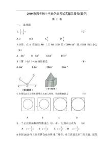 2010年陕西中考数学试题及答案 