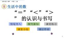 部编北师大版小学一年级上册数学《1.8 “＝”“＜”“＞”的认识与书写》PPT课件18