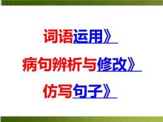 中考语文第一模块基础知识：《词语运用 病句辨析与修改 仿写句子》课件159 共3课时
