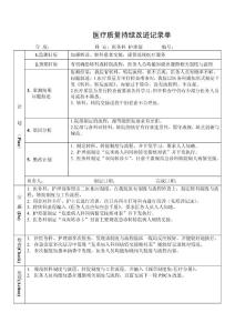 加强转诊转科患者交接，提供连续医疗服务PDCA持续质量改进记录表PDCA模板