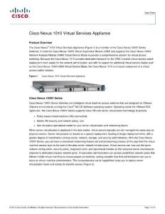 Cisco Nexus 1010 Virtual Services Appliance