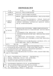 医院医务科对医疗安全与缺陷突出问题有持续改进PDCA持续质量改进记录表PDCA模板二