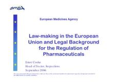 欧盟对药品管理的立法以及药监法规的法律背景(eng)