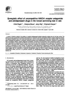 Synergistic effect of uncompetitive NMDA receptor antagonists and antidepressant drugs in the forced swimming test in rats