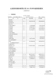 胜利股份：2011年半年度财务报告